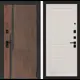 Дверь входная Лабиринт Кармина правый 205x96см цвет орех американский с патиной/сандал белый с панелью П03