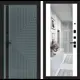 Дверь входная Лабиринт Кредор правый 205x88см цвет серо-зеленый с патиной/белый софт с зеркалом ФЛЗ-1