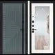 Дверь входная Лабиринт Кредор левый 205x96см цвет серо-зеленый с патиной/белое дерево с зеркалом П18