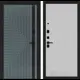 Дверь входная Лабиринт Кредор левый 205x96см цвет серо-зеленый с патиной/белый софт рельеф с панелью П29
