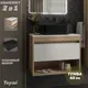 Тумба под раковину подвесная Teymi F15103 65см цвет ritta 65 дуб/белый+helmi mini 40 черная, с раковиной