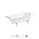 Ванна Sanitana BLB Universal 20220705R прямоугольная сталь 160x70 см с шумоизоляцией, ножками, сливом-переливом и подголовником