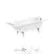 Ванна Sanitana BLB Universal 20220708R прямоугольная сталь 160x70 см с шумоизоляцией, ножками, сливом-переливом и подголовником