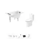 Ванна Sanitana BLB Europa Mini 20220551R прямоугольная сталь 105x70 см с напольным унитазом