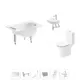 Ванна Sanitana BLB Europa Mini 20220553R прямоугольная сталь 105x70 см с напольным унитазом и раковиной в комплекте