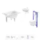 Ванна Sanitana BLB Europa Mini 20220754R прямоугольная сталь 105x70 см с подвесным унитазом и раковиной в комплекте