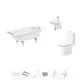 Ванна Sanitana BLB Universal 20220697R прямоугольная сталь 150x70 см с напольным унитазом и раковиной в комплекте