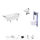 Ванна Sanitana BLB Universal 20220827R прямоугольная сталь 150x70 см с подвесным унитазом и раковиной в комплекте