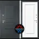 Входная дверь Лабиринт Атлантик П27 правый 205x88см цвет шагрень RAL 7024/белый софт