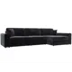 Диван раскладной Лига диванов Лига-055 НПБ Лонг 345x160x92 см велюр цвет tower 11 темно-серый