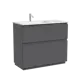 Тумба под раковину напольная Sancos FL100FLGS 99.5см цвет grey soft/левая