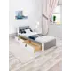 Кровать Solarius Мишка 90x80x200 см дерево с реечным основанием цвет светло-серый/белый