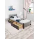 Кровать Solarius Мишка 100x80x210 см дерево с ортопедическим основанием цвет светло-серый/венге
