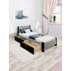 Кровать Solarius Мишка 90x80x210 см дерево с реечным основанием цвет светло-серый/черный оникс