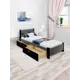 Кровать Solarius Мишка 90x80x210 см дерево с ортопедическим основанием цвет темно-серый/черный оникс