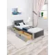 Кровать Solarius Мишка 90x80x210 см дерево с ортопедическим основанием цвет темно-серый/платиновый