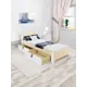 Кровать Solarius Мишка 100x80x210 см дерево со сплошным основанием цвет бежевый/белый