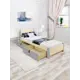 Кровать Solarius Мишка 100x80x200 см дерево с реечным основанием цвет бежевый/платиновый
