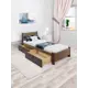 Кровать Solarius Мишка 100x80x210 см дерево с ортопедическим основанием цвет коричневый/венге