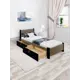 Кровать Solarius Мишка 90x80x200 см дерево с реечным основанием цвет коричневый/черный оникс