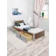 Кровать Solarius Мишка 100x80x210 см дерево с ортопедическим основанием цвет коричневый/платиновый