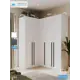 Шкаф распашной Принцесса мелания 3029/3 с 5 дверями 130x220x50 см ЛДСП цвет белый