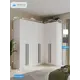 Шкаф распашной Принцесса мелания 3030/4 с 6 дверями 130x220x50 см ЛДСП цвет белый