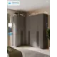 Шкаф распашной Принцесса мелания 3129/4 с 6 дверями 130x220x50 см ЛДСП цвет графит
