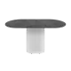 Кухонный стол овальный Genglass GGT-03-3-4-E-16080 160x80 см лдсп цвет тёмный мрамор