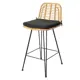 Стул полубарный Bergenson Bjorn Vetle Flat 37x47x72 см ротанг бежевый/черный