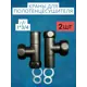 Кран для полотенцесушителя угловой Aquardis 1"x3/4" нержавеющая сталь черный