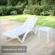 Шезлонг складной Adriano Classic 187x65x31 см пластик белый