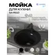 Мойка для кухни врезная Santrek ROUND SA-R510 50.8x50.5 см глубина чаши 19 см искусственный камень цвет черный