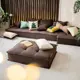 Пуф велюр Miella Lora 775d4-LORA-POOF-коричневый, 100x23 см, цвет коричневый