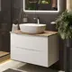 Тумба c раковиной Bond Cube T09805-S56500 подвесная белая со столешницей под дерево