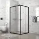 Душевой уголок Domani-spa Cube прямоугольник 100x80см черный профиль эффект стекла прозрачный