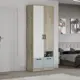 Шкаф распашной Трия 84x213x41 см ЛДСП цвет дуб крафт серый/белый/серо-голубой