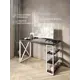 Стол письменный Solarius Loft 60x76.5x130 см сталь и дерево крестообразные ножки цвет белый/оникс