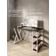 Стол письменный Solarius Loft 60x76.5x130 см сталь и дерево Z-образные ножки цвет белый/венге