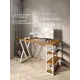 Стол письменный Solarius Loft 60x76.5x140 см сталь и дерево Z-образные ножки цвет белый/ольха