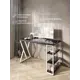 Стол письменный Solarius Loft 60x76.5x110 см сталь и дерево Z-образные ножки цвет белый/оникс