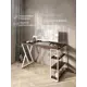 Стол письменный Solarius Loft 60x76.5x140 см сталь и дерево Z-образные ножки цвет белый/темный дуб