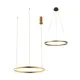 Светильник подвесной светодиодный Kink light Тор 08213.33p 3000k-kinklight 15 м² нейтральный белый свет цвет золото