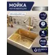 Мойка для кухни врезная с коландером Grandex aqua OPTIMA 49 PVD GOLD 5010861 49x44 см глубина чаши 20 см нержавеющая сталь aisi 304 цвет золото
