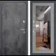 Входная дверь Лабиринт Лофт левый 205x88см цвет бетон темный/бетон светлый с зеркалом П18