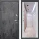 Входная дверь Лабиринт Лофт левый 205x96см цвет бетон темный/сандал белый с зеркалом ФЛЗ-1