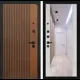 Входная дверь Лабиринт Шторм левый 205x88см цвет дуб кантри темный/сандал белый с зеркалом ФЛЗ-1