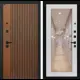 Входная дверь Лабиринт Шторм правый 205x88см цвет дуб кантри темный/сандал белый с зеркалом П18
