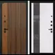 Входная дверь Лабиринт Шторм П32 правый 205x96см цвет дуб кантри темный/белый софт рельеф с зеркалом