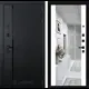 Входная дверь Лабиринт Пиано правый 205x88см цвет черный кварц/белый софт с зеркалом ФЛЗ-1